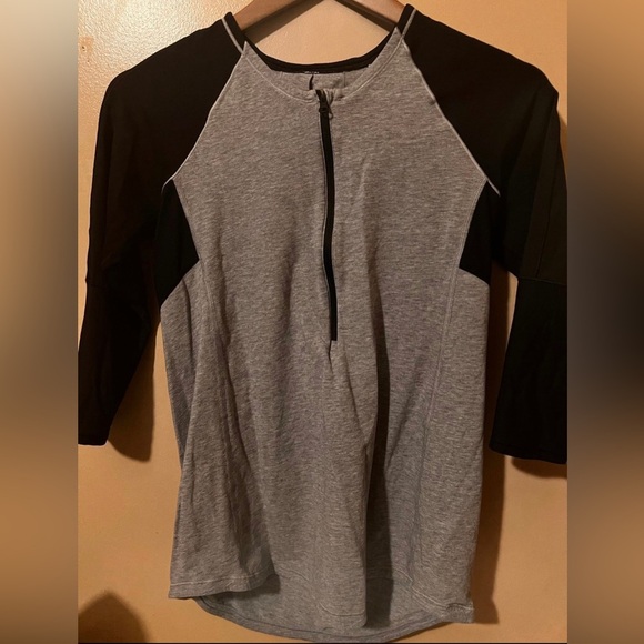 Lululemon 3/4 arm zip pullover spincity colorblock fitted gym run athletic comfy - Picture 2 of 5